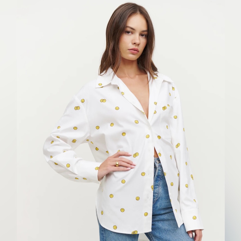 BRAND NEW WITH TAGS Mixed Emotions Reformation Collared Shirt szL